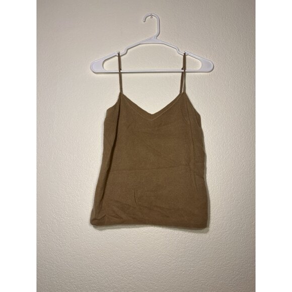 VINCE Cashmere Spaghetti Strap Camisole Sweater Tank Camel Tan size XS - Picture 1 of 6